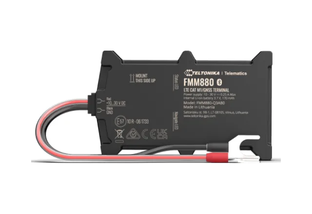 Dispositivo GPS Teltonika FMM880 impermeabile con i due fili di alimentazione